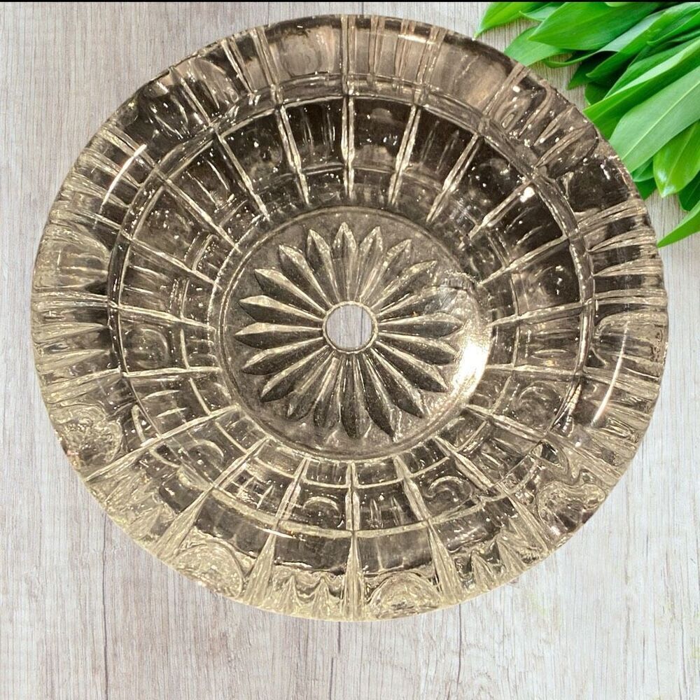 Vintage Cut Crystal Round Ashtray
